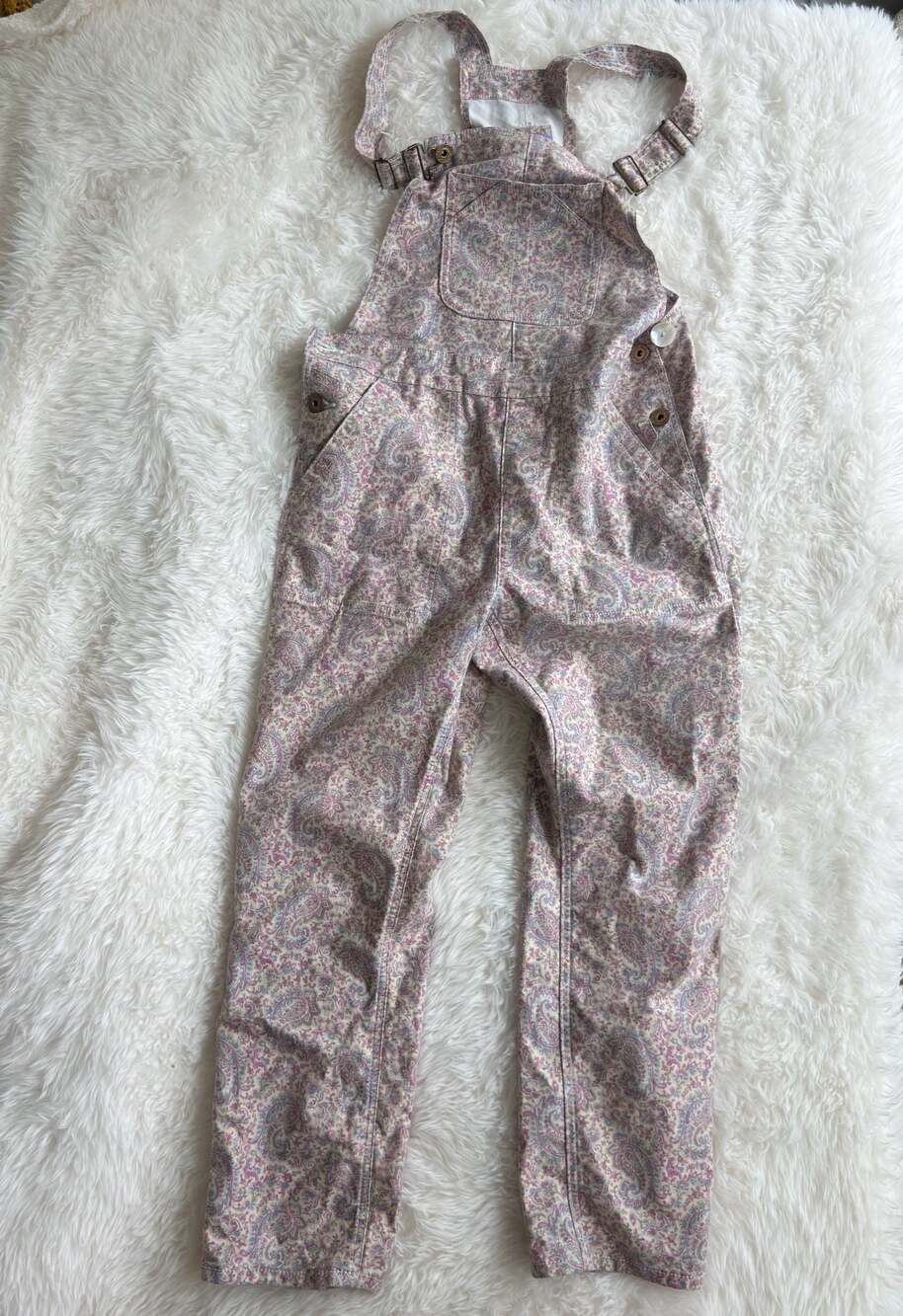 April Cornell Prague Paisley Cotton Blend Overalls